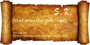 Stefanovits Kázmér névjegykártya
